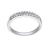 Wycian Anillo Diamantes Mujer Anillos de Plata Mujer de Matrimonio Oro Blanco de 14 Quilates con Diamante de 0,3 CT Talla 25 Sólido No Chapado Moda para Lesbian Graduación Joyas