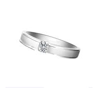 Wycian Anillo Diamantes Mujer Anillos Promesa Plata Oro Blanco de 9 Quilates con Diamante de 0,2 CT Talla 25 Sólido No Chapado Simple para Hermana Graduación Joyas