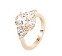 Wycian Anillo Dorado Anillo Compromiso Oro 18K Amarillo Moissanita Forma De Abeja con Moissanita Blanca Ovalada Tamaño 13,5 Actualización 3.0 Para Hermana Acción De Gracias Joyas