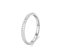 Wycian - Anillo grabado personalizado para pareja, anillo de plata para mujer, grabado de 1,9 mm, textura de flecha para mujer clásica, 51.5, Plata de ley, Sin piedras preciosas