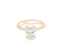 Wycian Anillo Mujer Compromiso Anillo De Moissanita Oro Blanco De 14 Quilates con Moissanita De Forma Ovalada De 3 Quilates Tamaño 6,75 Popular Para Esposa Graduación Joyas