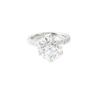Wycian Anillo Mujer Compromiso Anillos Moissanita Oro Blanco De 14 Quilates con Moissanita De Forma Redonda De 1 CT Tamaño 6,75 Popular Para Señoras Graduación Joyas