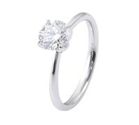 Wycian Anillo Mujer Compromiso Anillos Moissanita Oro Blanco De 18 Quilates Solitario con Moissanita Redonda De 1 CT Tamaño 6,75 Elegante Para Hermana Graduación Joyas