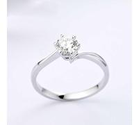 Wycian Anillo Mujer Diamante Anillo Oro Blanco Mujer 18 Kilates Plata con Diamante de 0,3 CT Talla 25 Sólido No Chapado Actualización 3.0 para Tía Graduación Joyas