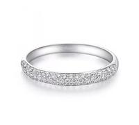Wycian Anillo Mujer Diamante Anillo Promesa Plata Oro Blanco de 14 Quilates con Diamante de 0,25 CT Talla 18,5 Sólido No Chapado Actualización 3.0 para Señoras Graduación Joyas