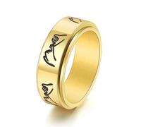 Wycian Anillo Mujer Vintage, Anillos Mujer Oro Acero Inoxidable Tamaño 25 8mm Mano en Mano Giratoria para Abuela Joyas