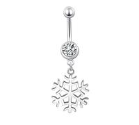 Wycian - Anillo para numbril, acero quirúrgico Labret Piercing para joyas, plátanos, piercing, copos de nieve, color blanco