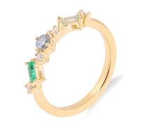 Wycian Anillo Piedra Verde Mujer Anillo De Oro Mujer 9K Esmeralda Creada En Laboratorio Geométrico Tamaño 15 De Primera Calidad Para Tía Cumpleaños Joyas