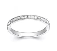 Wycian Anillo Promesa Mujer Anillos Compromiso Plata Oro Blanco de 9 Quilates Diamante Creado en Laboratorio con Diamante de 0,5 CT Talla 6,75 Sólido No Chapado Elegante para Tía Graduación Joyas