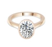 Wycian Anillo Promesa Oro Anillo Oro 18 Kilates Mujer Amarillo Moissanita con Moissanita Blanca De Forma Ovalada De 3 Quilates Tamaño 21 Popular Para Hermana Cóctel Joyas