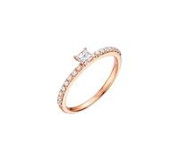 Wycian Anillos Boda Anillo Diamantes Oro Rosa de 14 Quilates con Diamante de 0,42 CT Talla 20 Sólido No Chapado Moda para Hermana Aniversario Joyas
