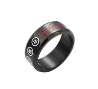 Wycian Anillos Boda, Anillos Negros Mujer Acero Inoxidable Tamaño 25 8mm Patrón de Ajedrez para Abuela Joyas
