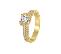 Wycian Anillos Compromiso Mujer Oro Anillo Oro 14K Au585 Moissanita Elegante Tamaño 6,75 Actualización 3.0 Para Esposa Graduación Joyas
