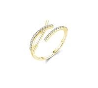 Wycian Anillos de amistad Best Friends Oro 9K/14K Oro Amarillo Au375/Au585 Forma Redonda Moissanit Vorsteckring para Mujer Popular Joyería, 62 (19.7), Oro amarillo 9 quilates, Moissanita