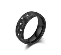 Wycian Anillos de compromiso de acero inoxidable para él, 8 mm, recuerdo de la Copa del Mundo para los fanáticos del fútbol, anillos de aniversario para mujer, talla N 1/2-Z, sin piedras preciosas, V