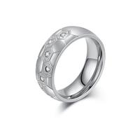 Wycian Anillos de compromiso de acero inoxidable para él, 8 mm, recuerdo de la Copa del Mundo para los fanáticos del fútbol, anillos de aniversario para mujer, talla N 1/2-Z, sin piedras preciosas, T