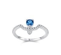 Wycian Anillos de compromiso de plata de ley 925 para mujer, anillos de compromiso de plata de ley 925 con circonitas cúbicas y líneas geométricas con solitario, talla J 1/2, mejora 3.0, L 1/2, Plata