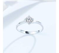 Wycian Anillos de Compromiso Diamante Anillos de Plata Mujer Oro Blanco de 14 Quilates con Diamante de 0,5 CT Talla 6,75 Sólido No Chapado Moda para Hombres Graduación Joyas