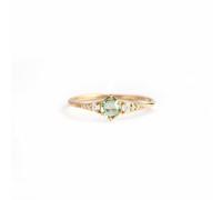 Wycian Anillos de mujer Aesthetic Ring Gold Jewelery 9K/14K oro amarillo Au375/Au585 Forma Redonda Peridot Vorsteckring para hermana moderna joyería regalo, 20, Oro amarillo 9 quilates, Peridoto