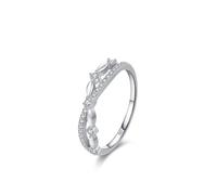 Wycian Anillos de plata de ley 925 con circonita cúbica y cruz y abeja, tamaño J 1/2, regalos elegantes para mujeres y madres, P 1/2, Plata de ley, Zirconia cúbica