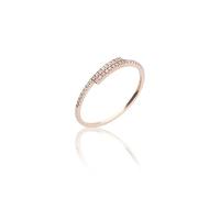 Wycian Anillos de Promesa Anillo Diamante Compromiso Oro Rosa de 9 Quilates Diamante Redondo de Fila Simple de 0,09 CT Talla 25 Sólido No Chapado Popular para Esposa Graduación Joyas