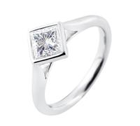 Wycian Anillos De Promesa Mujer Anillo Moissanita Mujer Oro Blanco De 18 Quilates Solitario con Moissanita Cuadrada De 1 CT Tamaño 6,75 Moda Para Señoras Graduación Joyas