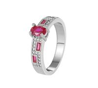 Wycian Anillos Mujer Compromiso Anillos Piedras Plata Oro Blanco De 9 Quilates Au375 Ruby Creado En Laboratorio Elegante Tamaño 17 Popular Para Tía Día De La Madre Joyas