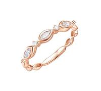 Wycian Anillos Mujer Modernos Anillo Mujer Diamante Oro Rosa de 18 Quilates con Diamante de 0,26 CT Talla 25 Sólido No Chapado Popular para Señoras Graduación Joyas