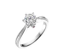 Wycian Anillos Mujer Modernos Anillos Promesa Mujer Oro Blanco de 14 Quilates con Diamante Redondo Creado en Laboratorio de 0,7 CT Y Rubí Creado Talla 6,75 Moda para Esposa Graduación Joyas