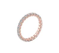 Wycian Anillos Mujer San Valentin Anillo De Compromiso Mujer Moissanita Oro Rosa De 9 Quilates Fila De Moissanita Blanca Redonda De 2,4 mm Tamaño 13,5 Moda Para Hermana Boda Joyas