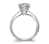 Wycian Anillos Promesa Mujer Anillo Oro Blanco Mujer 18 Kilates Plata con Diamante Cultivado en Laboratorio de 0,7 CT Talla 25 Sólido No Chapado Actualización 3.0 para Lesbian Graduación Joyas