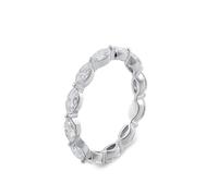 Wycian Anillos Promesa Mujer Anillos Mujer con Piedra Oro Blanco De 9 Quilates Moissanita con Moissanita De Forma Marquesa Tamaño 6,75 Elegante Para Hermana Graduación Joyas