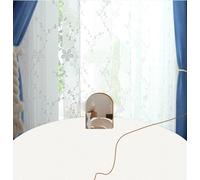 Wycian Cortinas de cocina de macramé, tul decorativo, 2 unidades, poliéster, bordado de flores, 214 x 107 cm, para dormitorio