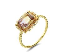 Wycian Cubic-Zirconiabague Mujer Azul, Moissanite Anillo de Compromiso Morado Amarillo Forma Rectangular Citrina con Blanco Zirconia Cúbica Para, 59, Oro amarillo de 18 quilates, Citrino