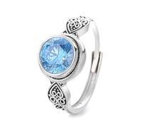 Wycian Delicado anillo de boda 925 plata lila zirconia patrón retro ajustable ajustable popular para mujer tía compromiso joyas, Verstellbar, Plata de ley, Zirconia cúbica
