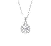 Wycian Delicado collar de oro para mujer con moissanita blanca, ajuste flotante, halo geométrico estrella collar para mujer, 40+5 cm/15.7+4.8 cm, 14K White Gold, Oro blanco de 14 quilates, Moissanita