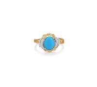 Wycian Forever Ring - Anillo turquesa de oro amarillo de 9 K/14 K/18 quilates, ovalado con turquesa de 1,5 quilates y diamante, talla V 1/2 macizo, no chapado, moderno para joyas de Navidad lesbianas