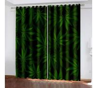 Wycian Juego moderno de cortinas de salón, diseño de hojas cortas, color verde oscuro, 2 unidades, poliéster, árbol y hojas, 229 x 102 cm (alto x ancho), para dormitorio