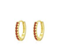 Wycian Pendientes de oro para mujer, pendientes de moissanita, pendientes de aro de oro, aros simples para ti, oro amarillo, Medio, Oro amarillo de 9 quilates, En el laboratorio, Ruby fue creado.