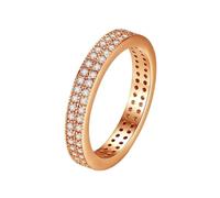 Wycian Promise Anillo de compromiso para hombre, plata de 18 quilates, oro blanco de 18 quilates, sello sin metal (Fashion Only) incrustado con dos filas de circonitas, talla 45 (14,3), clásico para