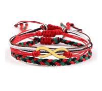 Wycian Pulseras a juego para parejas, pulseras de metal, 3 unidades, con símbolo del infinito, trenzadas, elásticas, tejidas, 17 cm, piedras naturales para compromiso, 17CM, No es una piedra preciosa
