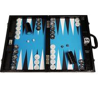 Wycliffe Brothers Tablero de Backgammon para torneos Diseño de cocodrilo en Negro con Campo Azul - Gen III