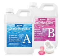 WYCOON Silicona Líquida para Moldes 15 Shore A - Caucho de Silicona No Tóxico, de Curado Rápido Mezcla 1:1, para Resina, Velas y Manualidades （Translúcido, 4.52 kg）