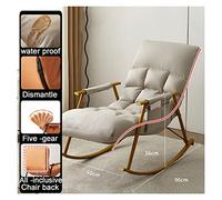 WYCSAD Tapizado Silla Mecedora, Estructura de Acero Silla Mecedora con Ajustable Pedal, Asiento Acolchado con Bolsa de Almacenamiento para Porche Sala De Estar Balcón, 6 Colores