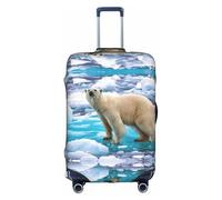 WYCZHY Bear Ice - Funda para maleta grande con estampado de hielo, funda elástica con cremallera, protege el equipaje durante el viaje, White, L
