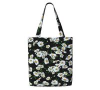 WYCZHY Beauty Daisy Print - Bolsa grande reutilizable y resistente de lona de alta calidad, bolsas de regalo reutilizables para el trabajo y compras