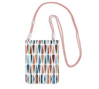 WYCZHY Bolsa cruzada de viaje con estampado retro moderno de mediados de siglo con correa para el hombro para teléfono, pasaporte para caminar, cartera, Pink, Talla única