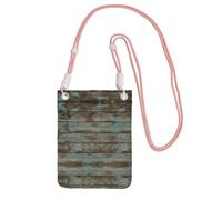 WYCZHY Bolsa cruzada rústica con estampado de madera de granero antiguo con correa para el hombro para teléfono, pasaporte para caminar, cartera, Pink, Talla única