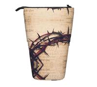 WYCZHY Crown of Thorns - Estuche para lápices de pie, espaciosas bolsas para lápices, bolsa para bolígrafos, trabajo, oficina, artistas, suministros, Black, Talla única, Organizador de bolsas