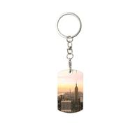 WYCZHY Empire State Building - Llavero con diseño de edificios para organizador de llaves compacto para llavero, llavero para llaveros de coche, blanco, Talla única